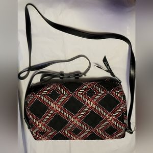 New Vera Bradley crossbody,black and red plaid print